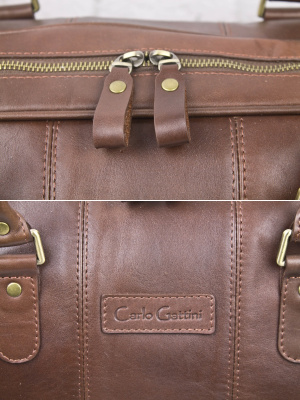 Кожаная дорожная сумка Campelli Premium brown Carlo Gattini