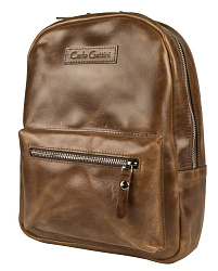 Женский кожаный рюкзак, темно-коричневый Carlo Gattini