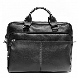 Кожаная деловая сумка для ноутбука Glenroy Black Lakestone