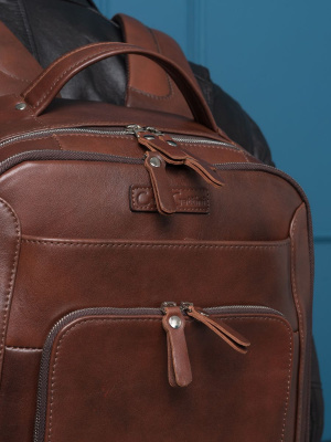 Кожаный рюкзак Montemoro Premium brown Carlo Gattini