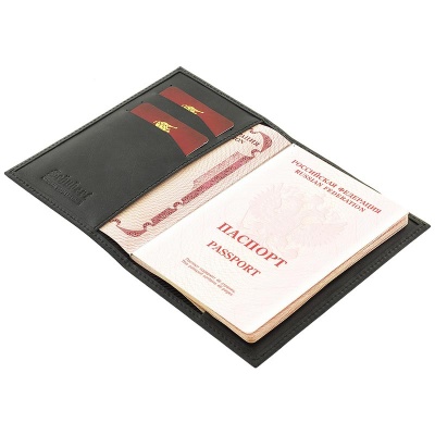Обложка для паспорта с отделениями для карт, черная Schubert