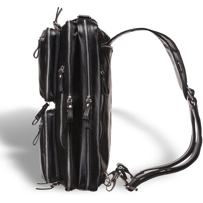 Мужская сумка-трансформер Norman (Норман) shiny black Brialdi