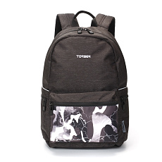 Рюкзак TORBER GRAFFI, серый с карманом черно-белого цвета