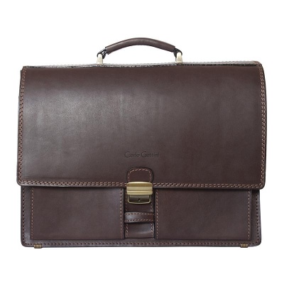 Кожаный портфель, темно-коричневый Carlo Gattini