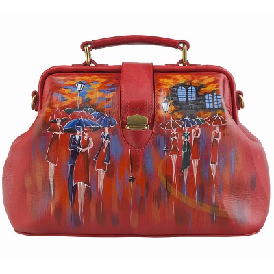 Женская сумка-саквояж с росписью, красная Alexander TS