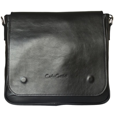 Кожаная мужская сумка Bolviso black Carlo Gattini