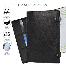 Папка для документов А4 мягкой формы Brialdi Memory (Мемори) relief black