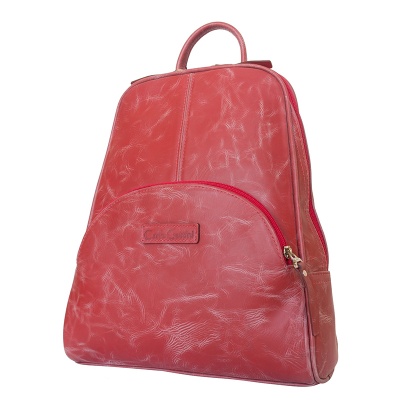 Женский кожаный рюкзак, красный Carlo Gattini