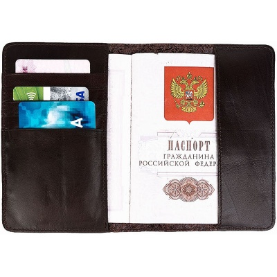 Обложка для паспорта коричневая Alexander TS