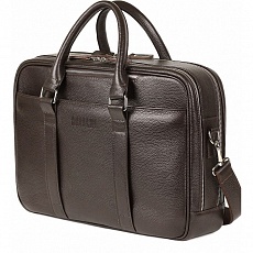 Вместительная деловая сумка с 2 отделениями Longstock (Лонгсток) relief brown Brialdi