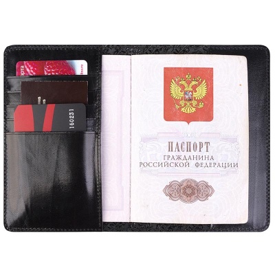 Обложка для паспорта, черная Alexander TS