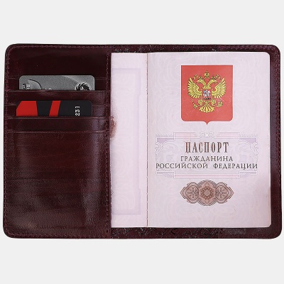 Обложка для паспорта, бордовая Alexander TS