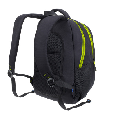 Рюкзак TORBER CLASS X, черный с зеленой вставкой