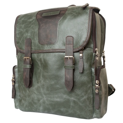 Кожаный рюкзак, зеленый/коричневый Carlo Gattini