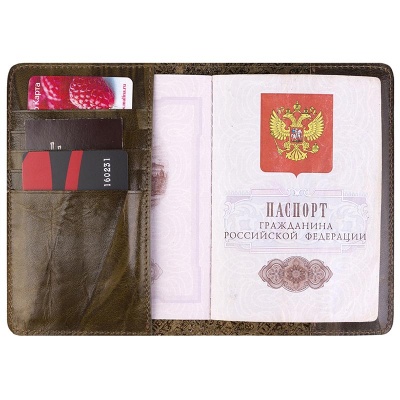 Обложка для паспорта, оливковая Alexander TS
