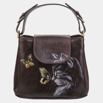 Женская сумка с росписью, коричневая Alexander TS