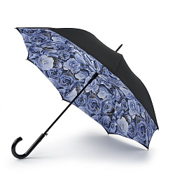 Зонт женский трость автомат (Синие розы) Fulton