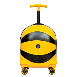 Детский чемодан-тележка, чёрный-желтый Verage
