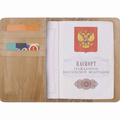 Обложка для паспорта с росписью, бежевая Alexander TS