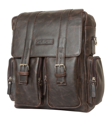 Кожаный рюкзак-сумка, коричневая Carlo Gattini