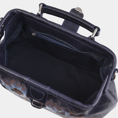 Женская сумка-саквояж с росписью, синяя Alexander TS