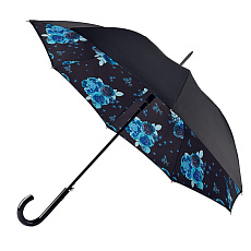 Зонт женский трость (Синие цветы) Fulton