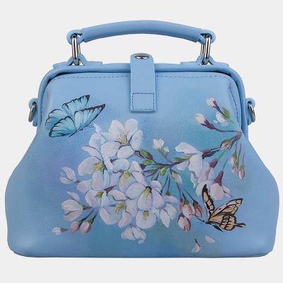 Женская сумка-саквояж с росписью, голубая Alexander TS