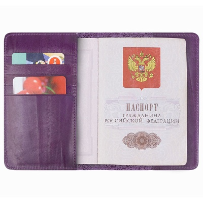 Обложка для паспорта с росписью, фиолетовая Alexander TS