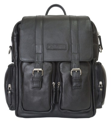 Кожаный рюкзак-сумка, черная Carlo Gattini