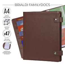 Большая папка с жестким каркасом для документов А4 Brialdi Familydocs (документы всей семьи) relief  mauve