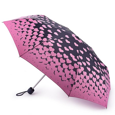 Зонт женский механика (Розовые сердца) Fulton