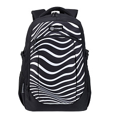 Рюкзак TORBER CLASS X, черно-серый с принтом "Зебра"