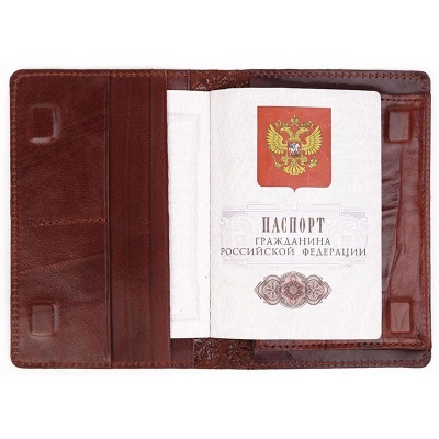 Обложка для паспорта коньяк Alexander TS