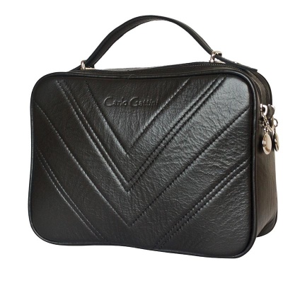 Кожаная женская сумка Prastia black Carlo Gattini