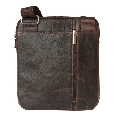 Кожаная мужская сумка, темно-коричневая Carlo Gattini