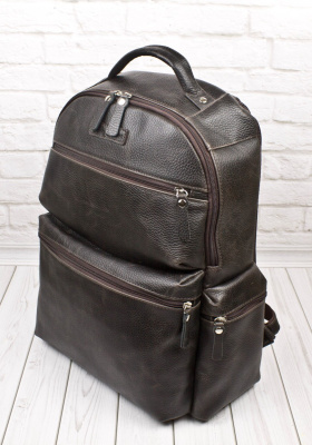 Кожаный рюкзак, темно-коричневый Carlo Gattini