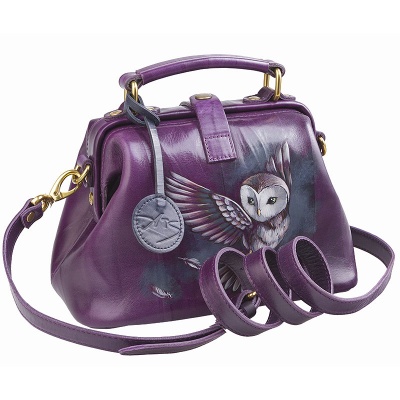 Женская сумка-саквояж с росписью, фиолетовая Alexander TS
