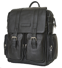 Кожаный рюкзак-сумка, черная Carlo Gattini