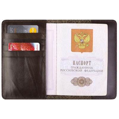 Обложка для паспорта, коричневая Alexander TS