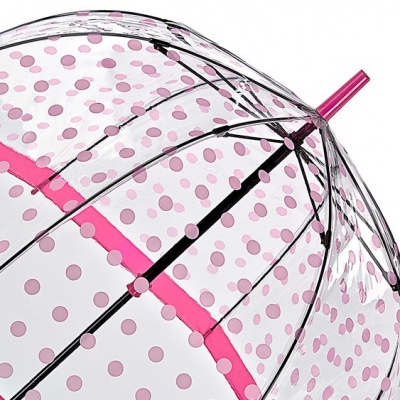 Зонт женский трость (Розовый горошек) Fulton