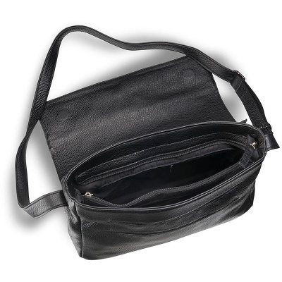Кожаная сумка через плечо Vallejo (Валледжо) black Brialdi