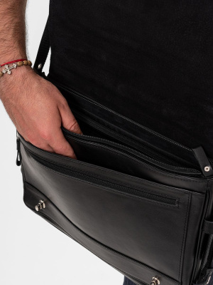 Кожаный портфель Realdo black Carlo Gattini